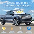 Windshield Sun Shade for 2022-2026 Refreshed Chevy Silverado 1500/GMC Sierra 1500, 2024-2026 Silverado/Sierra 2500HD 3500HD Front Windshiled Sun Visor UV Protection Foldable Sunshade - Image 6