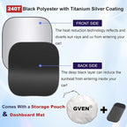 Gven Windshield Sun Shade 2pcs with Bonus Car Sunshade for Front Window Shades 2025 Technology Reflect UV and Heat Sun Visor Automotive Interior Sun Protection (Silver, S) - Image 3