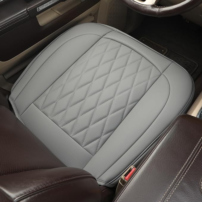 GIANT PANDA Bottom Seat Cover for Trucks&SUV, Front PU Leather Driver Seat Protector Fit for Chevy,Ram,Toyota,GMC,Ford F150 F-Series (Grey-2PCS) - Image 9
