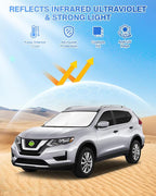 Canvcle Sunshades for 2014-2020 Nissan Rogue (Not for Rogue Sport) Accessories Windshield Sun Shade Side Rear Window Shade Cover Sun Visor Shield Privacy Protection Keep Vehicle Cool Black 8PCS - Image 2