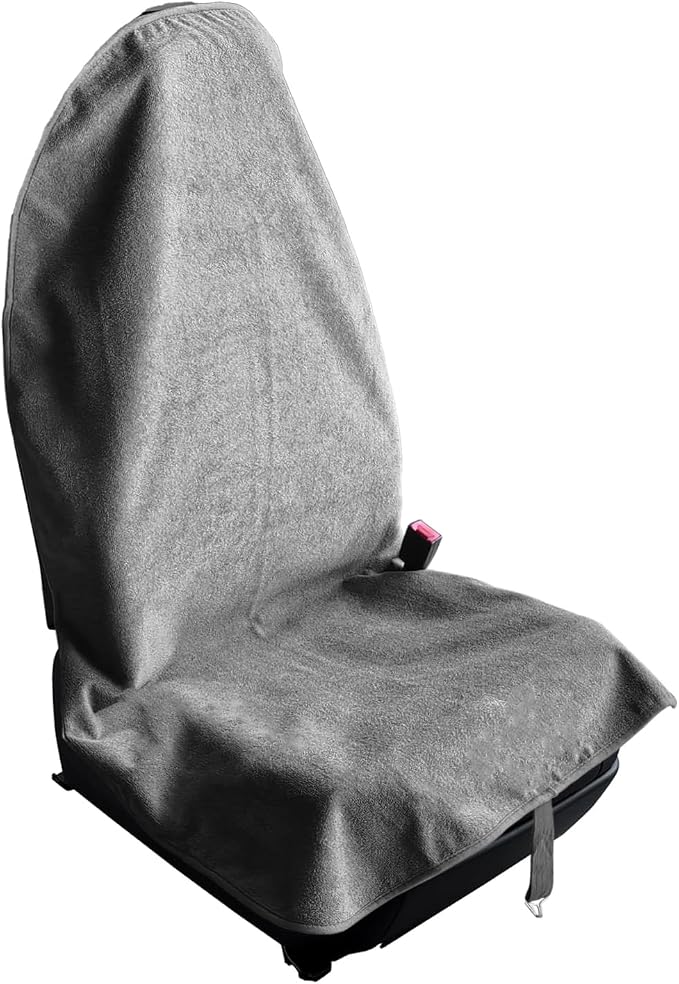 KEVWR Car Waterproof Towel Front Seats Seat Covers, Washable Seat Protector, Fit Beach Swimming Outdoor Sports, Compatible with Most Cars Trucks Suvs Car (Grey) by KEVWR
