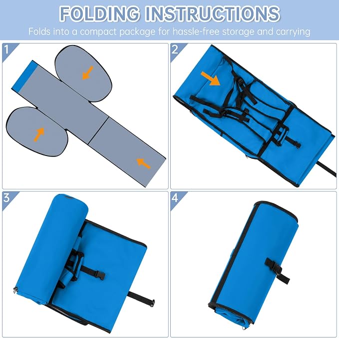 Padded Car Seat Travel Bag Compatible with Doona Car Seat Stroller | Car Seat Travel Bag with Lockable Zipper, Foldable Gate Check Bag for Airplane, Travel for Baby Essentials (Sky Blue) - Image 5