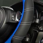 CAR PASS Line Rider Microfiber Leather Sporty Steering Wheel Cover Universal Fits for 95% Truck,SUV,Cars,14.5-15inch Anti-Slip Safety Comfortable Desgin (Black-Blue) - Image 2