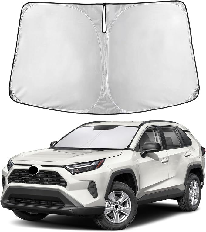 Autovir Windshield Sun Shade Fit for 2019-2024 2025 2026 Toyota RAV4 | Sunshade, Front Car Window Shades Sun Visor, Blocks UV Rays & Heat, Car Accessories by Autovir