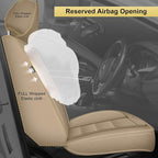 IKABEVEM Car Seat Covers for Volvo XC70 2003-2016, 2-Pack Front | Luxury Fuax Leather, Waterproof, Airbag Compatible, Easy to Install, Scratch‑Resistant Seat Protection, Beige - Image 3