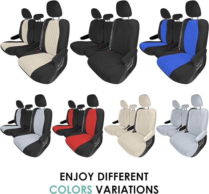 FH Group Custom Fit Car Seat Covers Specifically Made for Toyota Sienna 2011-2020, Car Seat Cover 2nd Row Set, 8 Seater Automotive Seat Covers in Gray Neoprene, Waterproof and Washable Seat Covers - Image 5