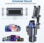 Cup Holder Phone Tablet Mount, 2 in 1 iPad Car Cup Holder with Expander Adjustable Arm for 4.7-10 inches Phone Tablet Mount Compatible for iPad Pro Air Mini, Fire,iPhone 17,Galaxy Phones - Image 6