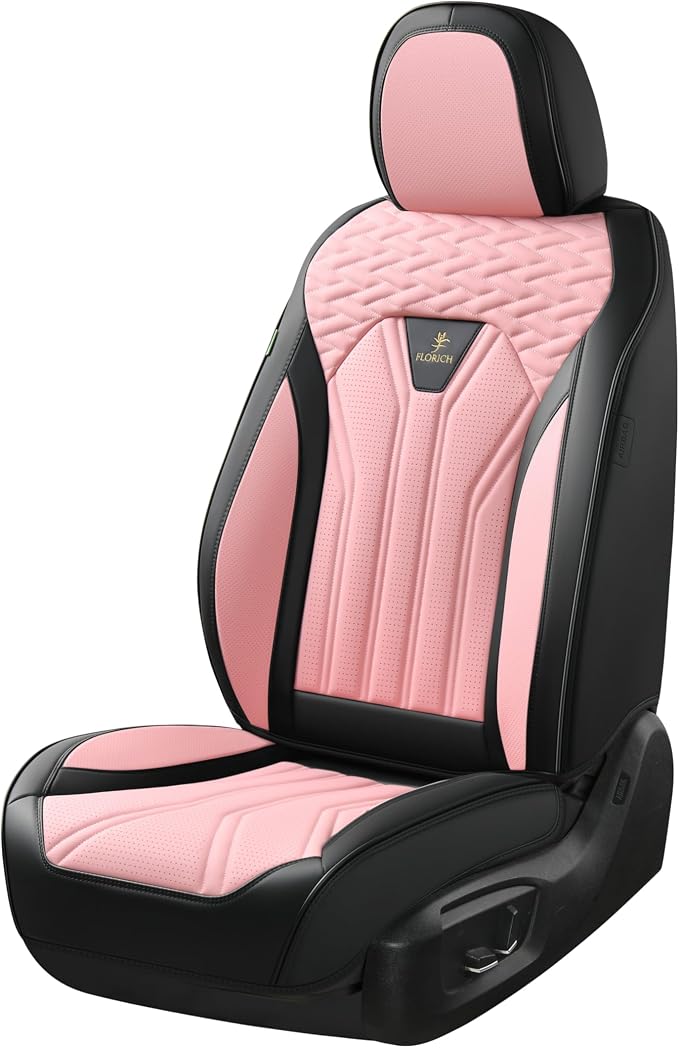 Automotive Seat Covers for Cars Front Seats, Leather Car Seat Covers Waterproof Pink & Black Seat Covers 2 Pack, Universal Seat Protector for Most Cars Trucks SUV - Image 6