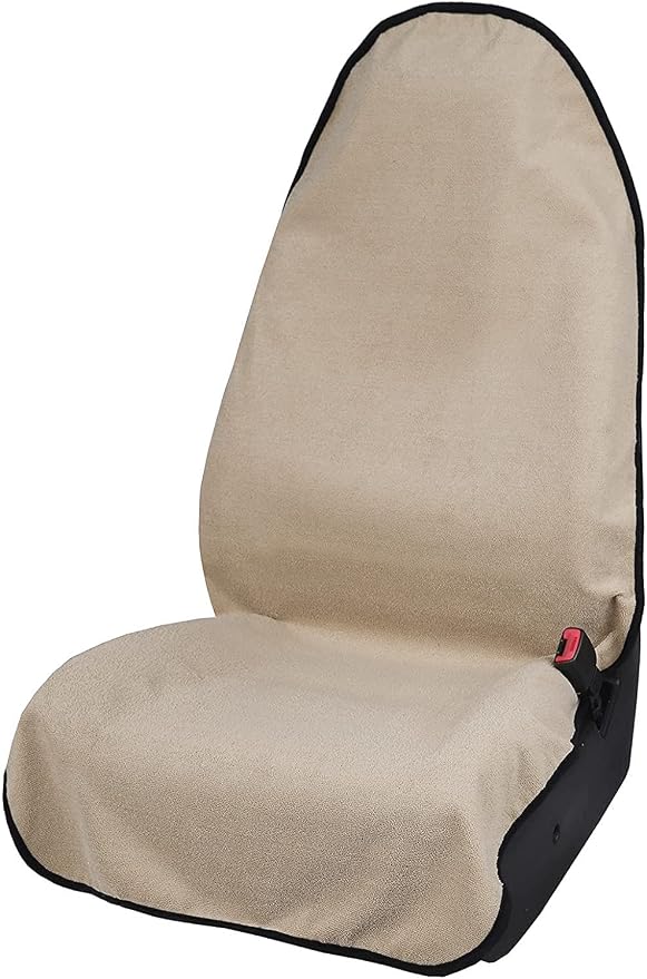 Waterproof Sweat Towel Car Seat Cover Sweat Carseat Protector,Perfect for Universal Anti-Slip Car Truck SUV Seat, Great for Post Gym Workout, Running, Swimming, Beach and Hiking (Beige) - Image 2
