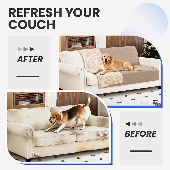 Waterproof Dog Bed Cover Pet Blanket, Soft Couch Cover for Dogs Washable, Non-Slip Dog Blanket Protect Furniture Couch Sofa Car for Puppy Large Dogs Cat (30x70 Inch, Khaki) - Image 7