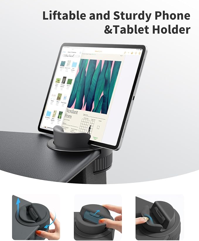 SAIJI Laptop Lap Desk with External Monitor Holder Fits Up to 17" Laptops | Lightweight Lap Tray Table Stand with Soft Leather Wrist Pad, Lap Desk with Cushion for Home Office Working/Gaming On Couch - Image 3