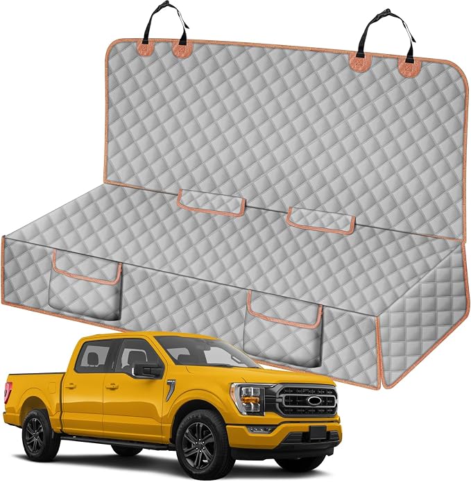 Dog Car Seat Cover for Mid-Size Truck, 600D Waterproof | for Toyota Tacoma/Hilux, Ford Ranger, Chevy Colorado/GMC Canyon, Nissan Frontier, Honda Ridgeline, Jeep Gladiator by Kistrba