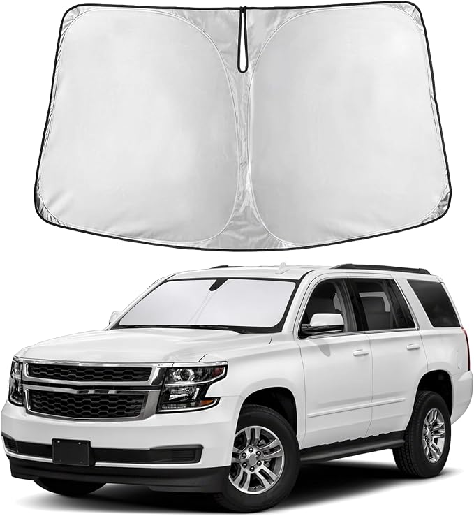 Autovir Windshield Sun Shade Fit for 2015-2018 2019 2020 Chevrolet Tahoe | Sunshade, Front Car Window Shades Sun Visor, Blocks UV Rays & Heat, Car Accessories by Autovir