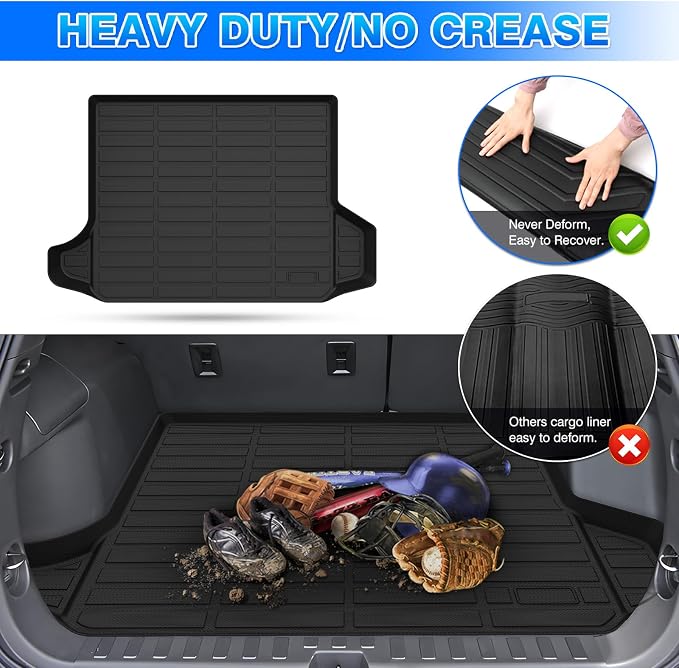 Cartist Cargo Liner Compatible with 2018-2024 Chevy Chevrolet Equinox/GMC Terrain All Weather Rear Trunk Mat 3D Waterproof Black TPE - Image 5