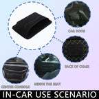 Black Car Seat Side Pocket Organizer - Change Holder, Pouch, Leather Cell Phone Sunglasses Holder, Seat Gap Filler Accessories Organizer - Image 3