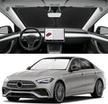 Windshield Sun Shade for Mercedes-Benz C-Class 2015-2026 | Blocks UV Rays and Sun Heat, Helps Reduce Interior Temperature, Protects Dashboard from Fading, Folds Easily for Storage by SLOGENTO