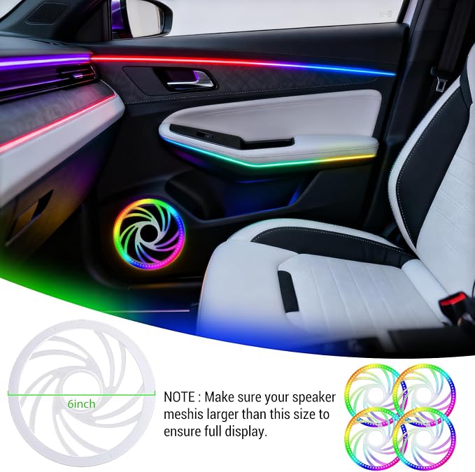 Dream Color Acrylic Interior Car Ambient Light Kit, Bphuny 30 in 1 593 LEDs Fiber Optic Multiple Modes Decoration Atmosphere Lights with Music Dynamic Rainbow Rhythm, RGB Neon Lights for All Cars - Image 3
