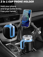 JOYTUTUS Cup Holder Phone Mount for Car, Car Cellphone Large Adapter Long Arm with 360 Degree Rotation, Compatible iPhone, Samsung & All Smartphones,Black,1 Pack - Image 2