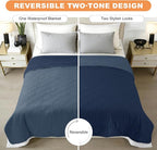 100% Waterproof Bed Cover Dog Blanket,Berlin Blue+Navy Blue 42"x50" | ,7-Layer Reversible Couch Covers for Dogs Met for Sofa Furniture Car Camping - Image 3