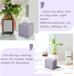 Tissue Box Cover 5X5X5'' PU Leather Tissue Holder Square Tissue Cube Box Organizer for Bathroom Vanity Countertop, Car, Night Stands, Office, Home, Kitchen (2Pack, Light Bray Purple) - Image 4