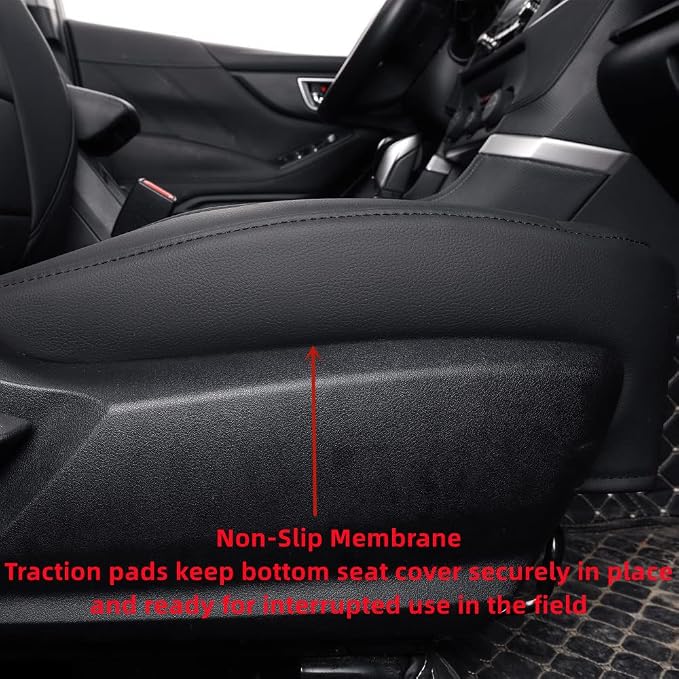 Car Seat Covers for 2009-2013 Subaru Forester,Rear No Armrest,Faux Leather | Full Set Suv Seat Cushion,Easy Installation,Factory Look,Waterproof Car Seat Protector (Black) - Image 3