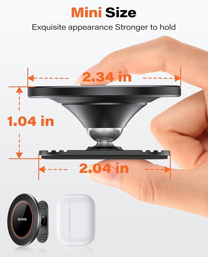Magnetic Car Phone Mount Holder with 3M Adhesive,2 Pack | 360-Degree Adjustable,Black Carbon Fiber, Aluminum, MagSafe Compatible for iPhone 17/16/15/14/13/12 - Image 4