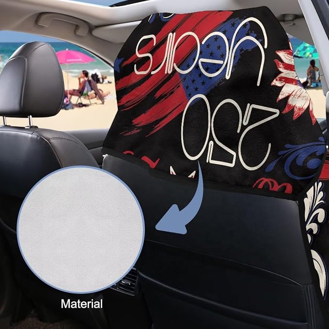 SEANATIVE Car Seat Covers Easy Install Car Seat Towel Covers Scratch-Resistant Seat Cushion Protectors for Dogs, Kids, Beach Absorbent Sports Towel, America 250 Years Eagle Print - Image 6