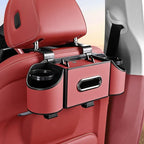 Back Seat Car Organizer,4 in 1 Multifunctional Car Back Seat Storage Box with Drink Cup Holder Tissue Box, for Hold Phone,Snacks, Drinks, Handbag-Red by Joezhe