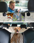 PETICON Dog Car Seat Cover for Back Seat, Waterproof Dog Hammock for Pets | Zippered Design Allows Passenger Seat Access, Mesh Window for Pet View, 600D Oxford, Prevents Scratches, Hair, Mud, and Dirt - Image 2