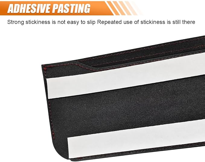 Car Seat Side Pocket Organizer, Multifunctional Mini Console Storage Bag for Phone, Keys, Sunglass, Wallet, PU Leather Tray Pouch Car Organizer Accessories for Seat, Door, Window, Console (Red) - Image 6