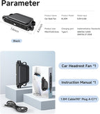 2026 NEW Car Seat Fan, Invisible Car Headrest Cooling Fan, USB Backseat Fan Portable Vehicle Design with 3 Adjustable Wind Speeds for Most Cars Vehicle Jeep Van RV Truck - Image 7