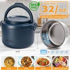 Electric Lunch Box, 32 oz Portable Food Warmer Heater, Lunch Warmer Portable for Work/Office/Car/Travel 12V/24V/110V 3-in-1, Warming Soup & Meal, Spill-Free, Men & Women's Gifts, Ocean Blue - Image 3