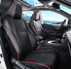 Custom Fit for RAV4 and VENZA Seat Covers Fit for Toyota RAV4 2019 2020 2021 2022 2023 2024 2025 Prime and XSE Hybrid with Waterproof Faux Leather (Black with Red Trim, LU02-Prime-XSE Hybrid) by Unknown