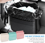 Mandark PU Leather Car Seat Back Organizer, Beige | Three-pocket layout with clear panel, elastic strap installation, fits most cars, SUVs, and trucks, car interior accessories - Image 5