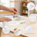 Clear Hard Shell Zipper Case, Crush-Proof Clear Zipper Pouches, TSA Approved Travel Toiletry Bag, Waterproof Makeup Bag & Diaper Bag, Organizer Bins for Toy Storage, Travel Accessories 2L+4S-White - Image 3