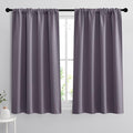 RYB HOME 54 inch Blackout Curtains for Living Room Bedroom, Rod Pocket | Thermal Insulated,Room Darkening,Temperature Balance,Shades for Studio Dorm Rental Room,W42 x L54,Greyish Purple,2 Panels by RYBHOME