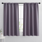 RYB HOME 54 inch Blackout Curtains for Living Room Bedroom, Rod Pocket | Thermal Insulated,Room Darkening,Temperature Balance,Shades for Studio Dorm Rental Room,W42 x L54,Greyish Purple,2 Panels by RYBHOME
