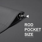 RYB HOME 2 Panels Blackout Doorway Curtains | Thermal Insulated, Privacy, Rod Pocket, Easy Installation, Drapes for Living Room Bedroom Dining Room, W34 x L80, Grey - Image 3