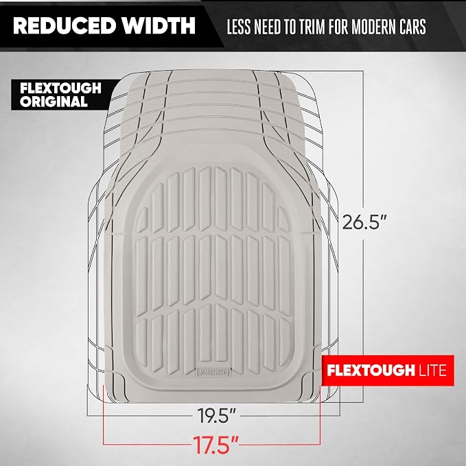 MotorTrend FlexTough White Car Floor Mats Rubber All Weather Automotive 2pc | Front Floor Mats for Cars - Waterproof White Car Mats Accessories Universal Fits Most Sedans, Compact SUV, Small Trucks - Image 4