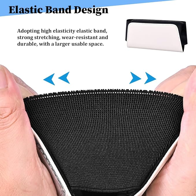 Car Seat Side Pocket Organizer, Leather Vehicle Seat Door Pouch Bag for Pen Phone Key, Automotive Console Card Sunglasses Holder Storage Bag, Universal for SUV Van Truck (Beige) - Image 4