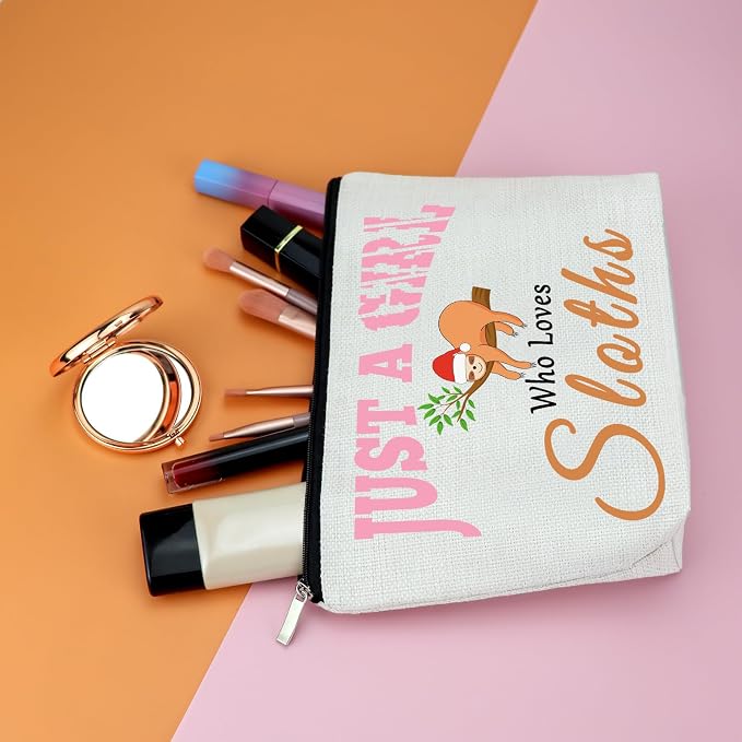 Sloth Gifts for Women Makeup Bag Gifts for Sloth Lover Wild Animal Themed Gift Ideas for Women Sister Daughter Mom Friend Wife Niece BFF Besties Christmas Birthday Present Cosmetic Bag with Zipper - Image 5