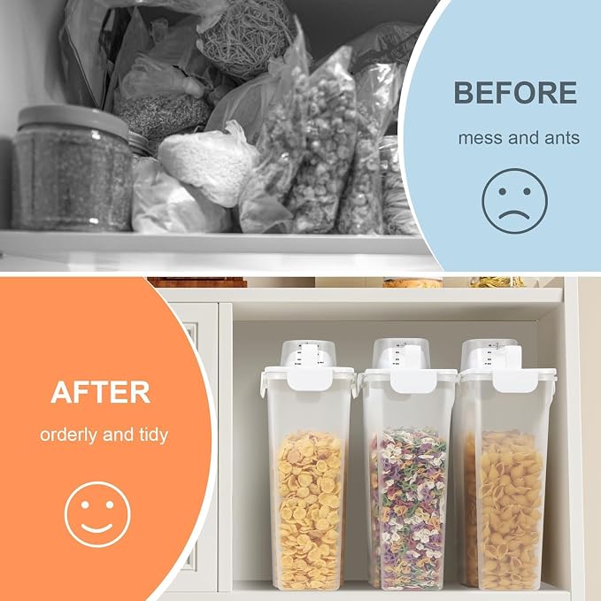 Dog Cat Food Storage Container with Cup (White, 5L) | Pet Food Pourable Container Airtight with Large Spout, BPA-Free Plastic Food Dispenser for Pet Food, Bird Seed, Rice, Flour - Image 6