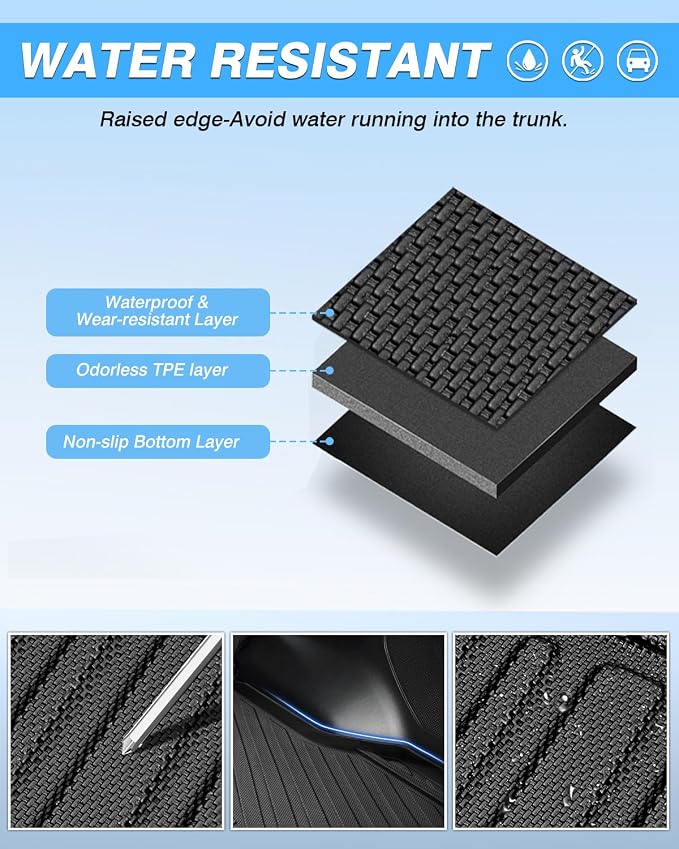 Powerty Trunk Mat for Kia Seltos 2021-2026(Just Fits Without Subwoofer)(No SX Turbo Models), All Weather TPE Cargo Mat Liner for Seltos Rear Trunk - Image 4