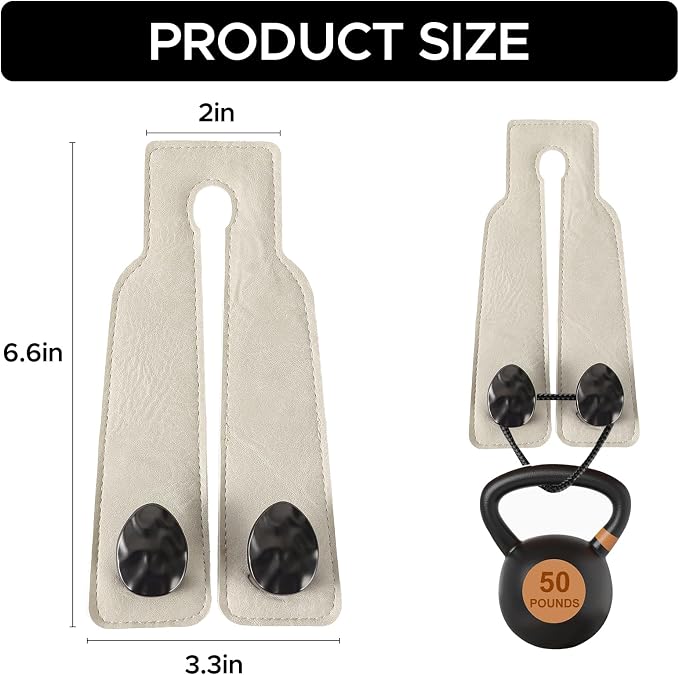 Leather Car Purse Hook for Headrest, 4 Pack, White-Black | Twin Hooks Headrest Hangers, 2/4 Pack, No-Slip, Scratch-Proof, Holds Purses, Backpacks, Grocery Bags, Car Organizer Gift - Image 2