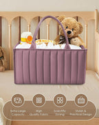 SWEET DOLPHIN 2-Pack Baby Diaper Caddy Organizers, Stylish Storage Baskets for Newborn Essentials, Diaper Station & Car Travel, Value Bundle for Baby Shower Gifts & Registry Must-Haves - Tan - Image 4