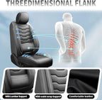 Fit Juke Car Seat Covers Premium Leather for Nissan Juke 2011-2016 2017. Waterproof， Breathable, Scratch-Resistant & All-Weather Seat Cushion Protector（Full Set,Black - Image 6