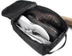 Gloppie Shoe Bags for Travel - Portable Shoes Storage Bag, Shoe Pouch, Shoe Packing Cubes for Men Women - Black | 12 x 9 x 5 in travel shoe bag with a full-opening zipper, carry handle, and fold-flat design for shoes up to US size 10 - Image 9