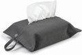 kakaforsa Cloth Tissue Cover, Toilet Paper Holder, Hang Paper Towel Holder for Car Home Office Desk Travel, Cotton Face Tissues Holder, Brushed Gray by Aosbos