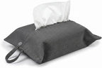 kakaforsa Cloth Tissue Cover, Toilet Paper Holder, Hang Paper Towel Holder for Car Home Office Desk Travel, Cotton Face Tissues Holder, Brushed Gray by Aosbos