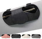 KINIVA Sunglasses Holder for Car Visor PU Leather Glasses Case with Clips for Car Visor Automotive Interior Visor Accessories Apply to All Car Models (Black) by KINIVAFashionJewelry